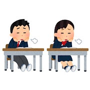 疲れている学生のイラスト